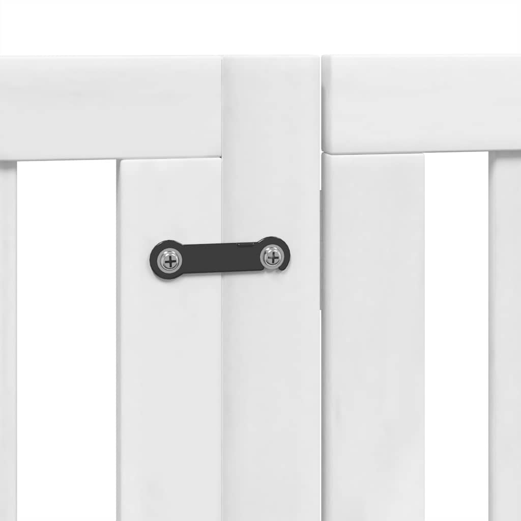 Puerta de perros plegable 15 paneles madera álamo blanca 750 cm