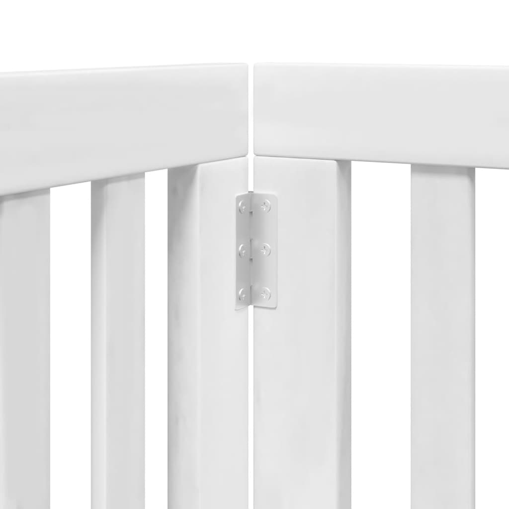 Puerta de perros plegable 15 paneles madera álamo blanca 750 cm