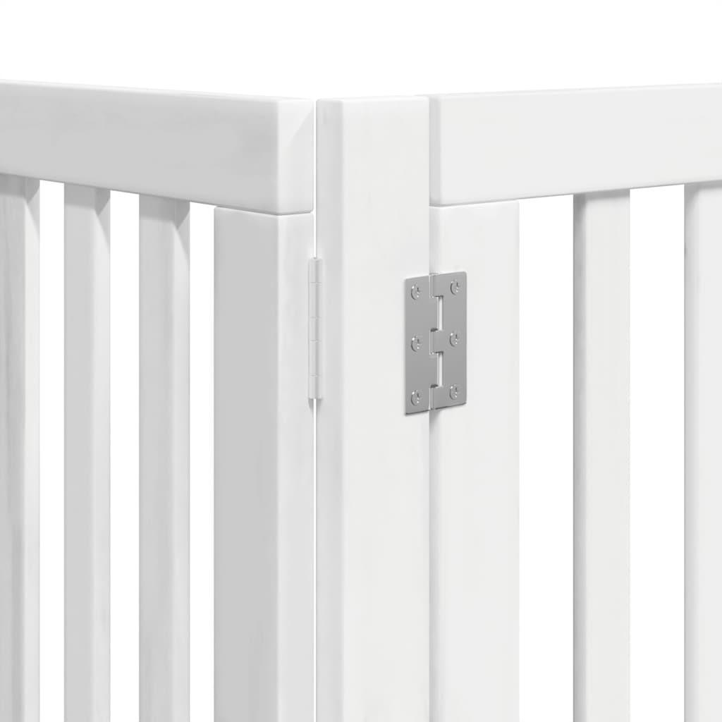 Puerta de perros plegable 15 paneles madera álamo blanca 750 cm