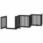 Puerta para perros plegable 9 paneles madera álamo negra 450 cm