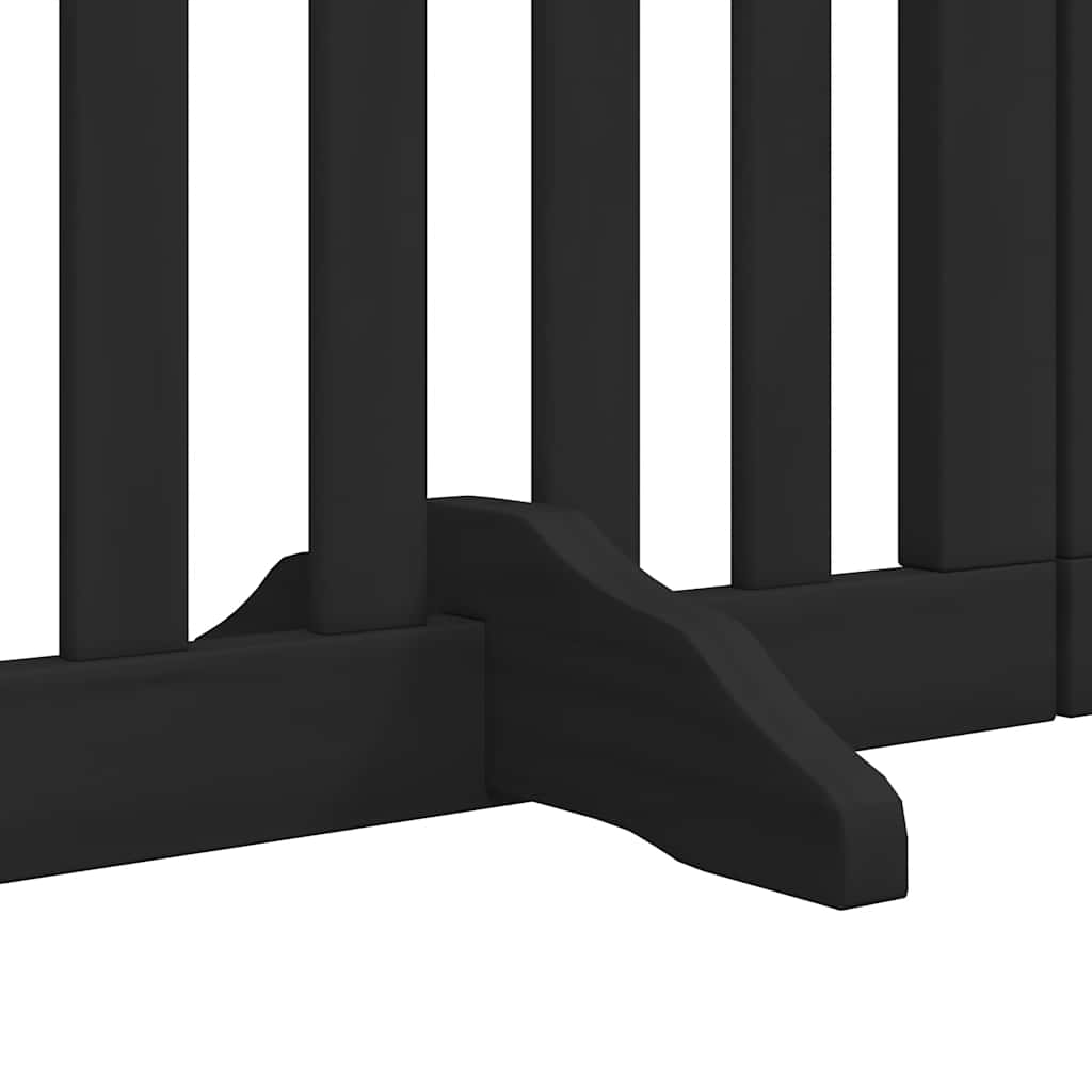 Puerta para perros plegable 9 paneles madera álamo negra 450 cm