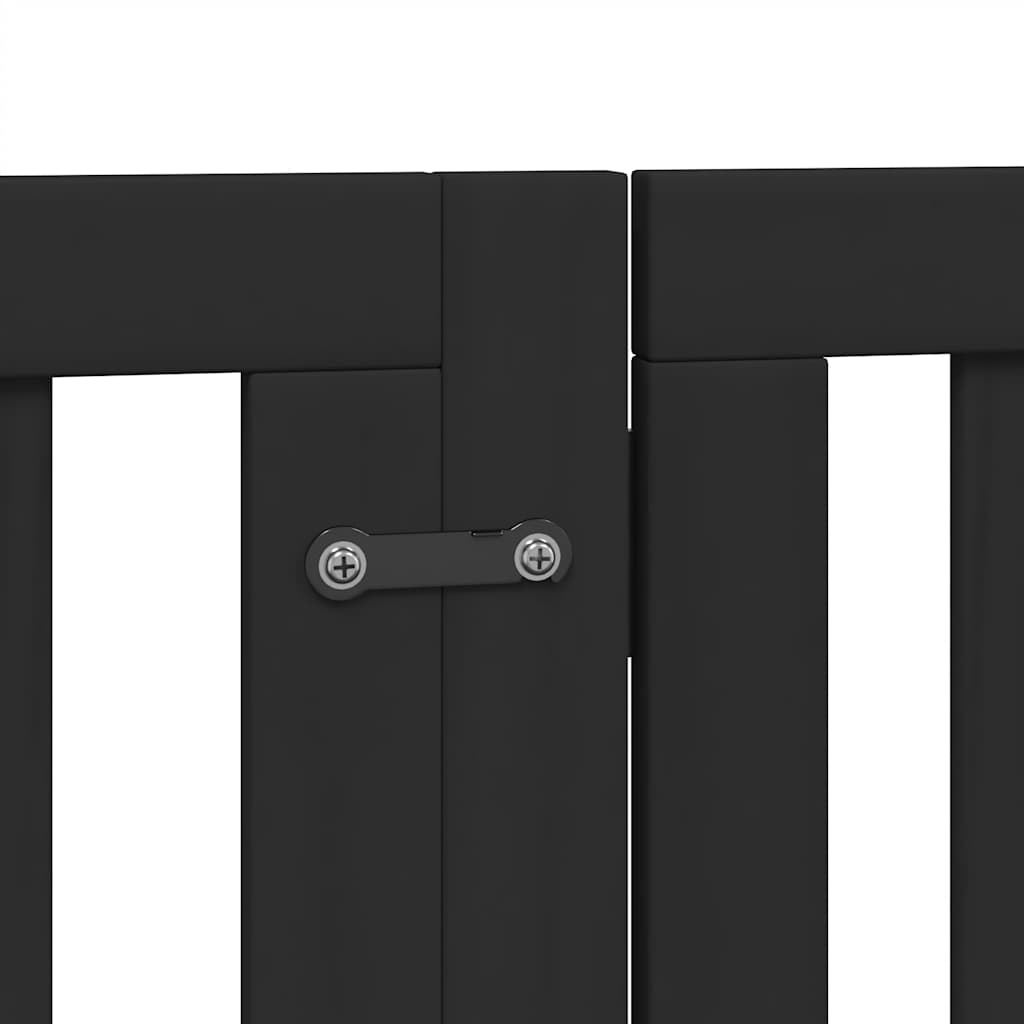Puerta para perros plegable 9 paneles madera álamo negra 450 cm