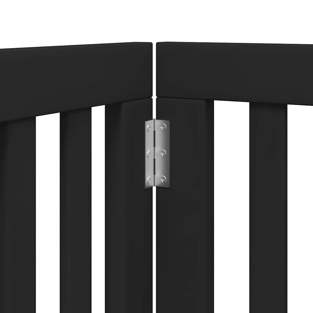 Puerta para perros plegable 9 paneles madera álamo negra 450 cm