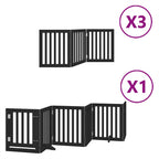 Puerta de perros plegable 15 paneles madera álamo negra 750 cm