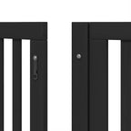 Puerta de perros plegable 15 paneles madera álamo negra 750 cm