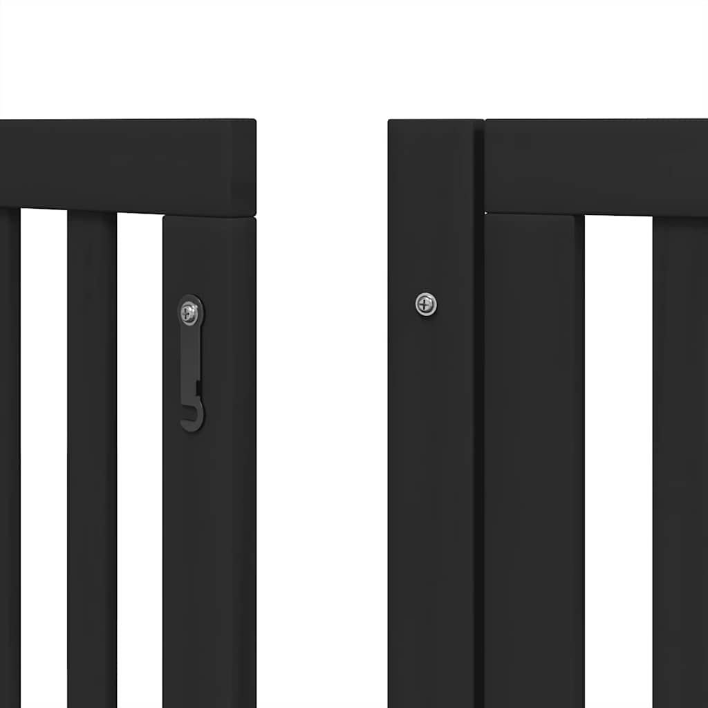 Puerta de perros plegable 15 paneles madera álamo negra 750 cm