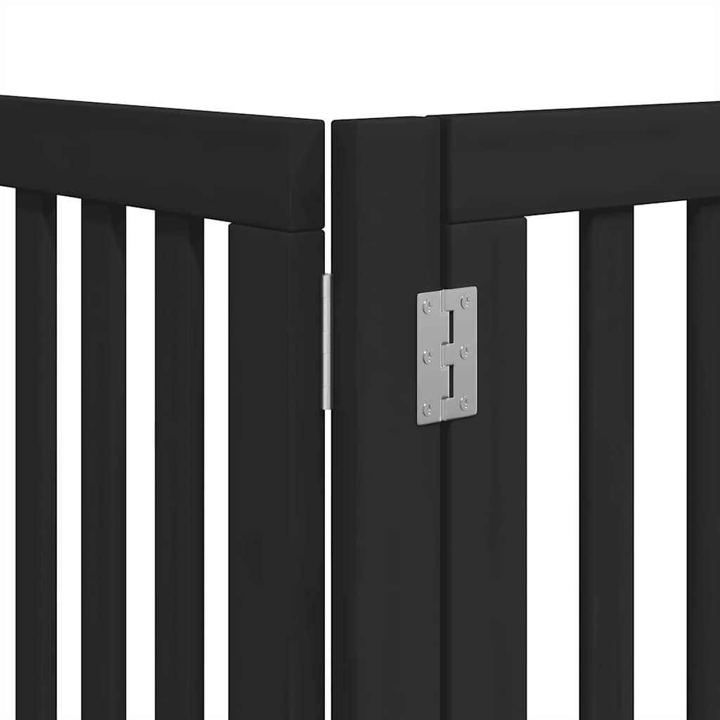Puerta de perros plegable 15 paneles madera álamo negra 750 cm