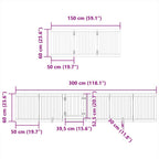 Puerta de perros plegable 15 paneles madera álamo negra 750 cm