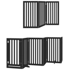 Puerta para perros plegable 9 paneles madera álamo negra 450 cm