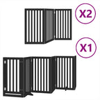 Puerta de perros plegable 12 paneles madera álamo negra 600 cm