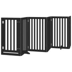 Puerta de perros plegable 12 paneles madera álamo negra 600 cm