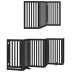 Puerta de perros plegable 12 paneles madera álamo negra 600 cm