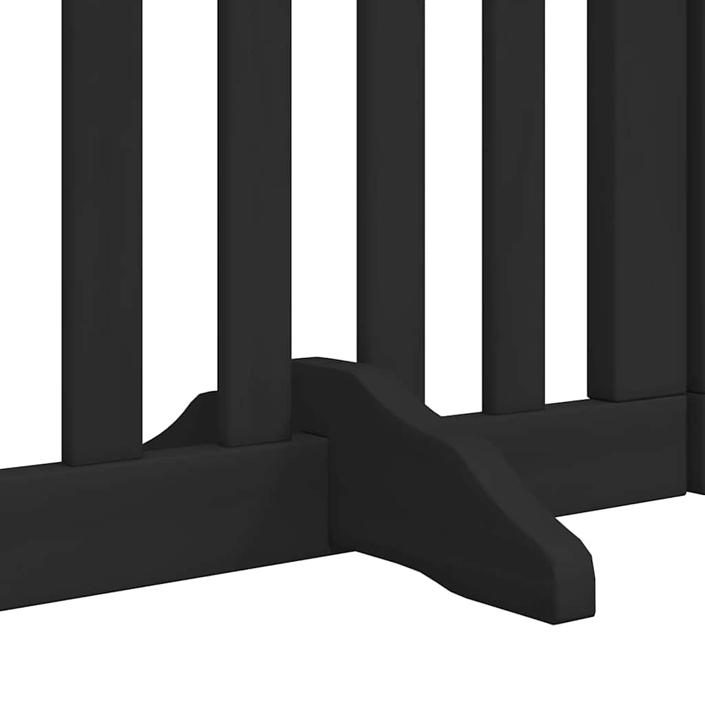 Puerta de perros plegable 12 paneles madera álamo negra 600 cm