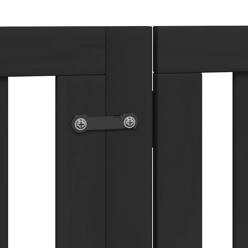 Puerta de perros plegable 12 paneles madera álamo negra 600 cm