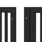Puerta de perros plegable 12 paneles madera álamo negra 600 cm