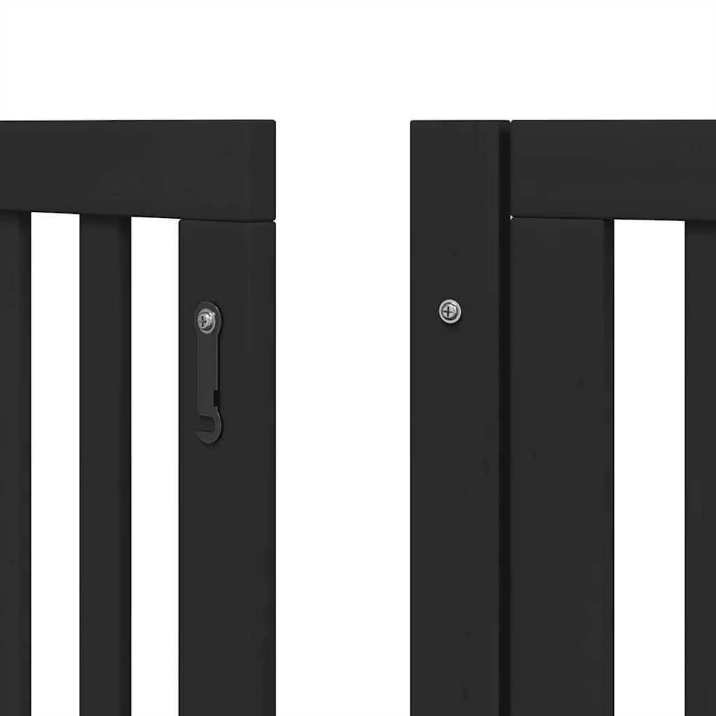 Puerta de perros plegable 12 paneles madera álamo negra 600 cm