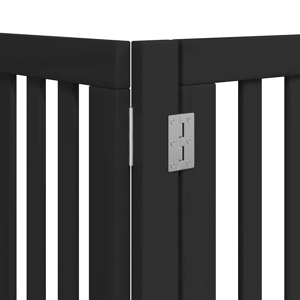 Puerta de perros plegable 12 paneles madera álamo negra 600 cm