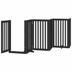 Puerta de perros plegable 15 paneles madera álamo negra 750 cm