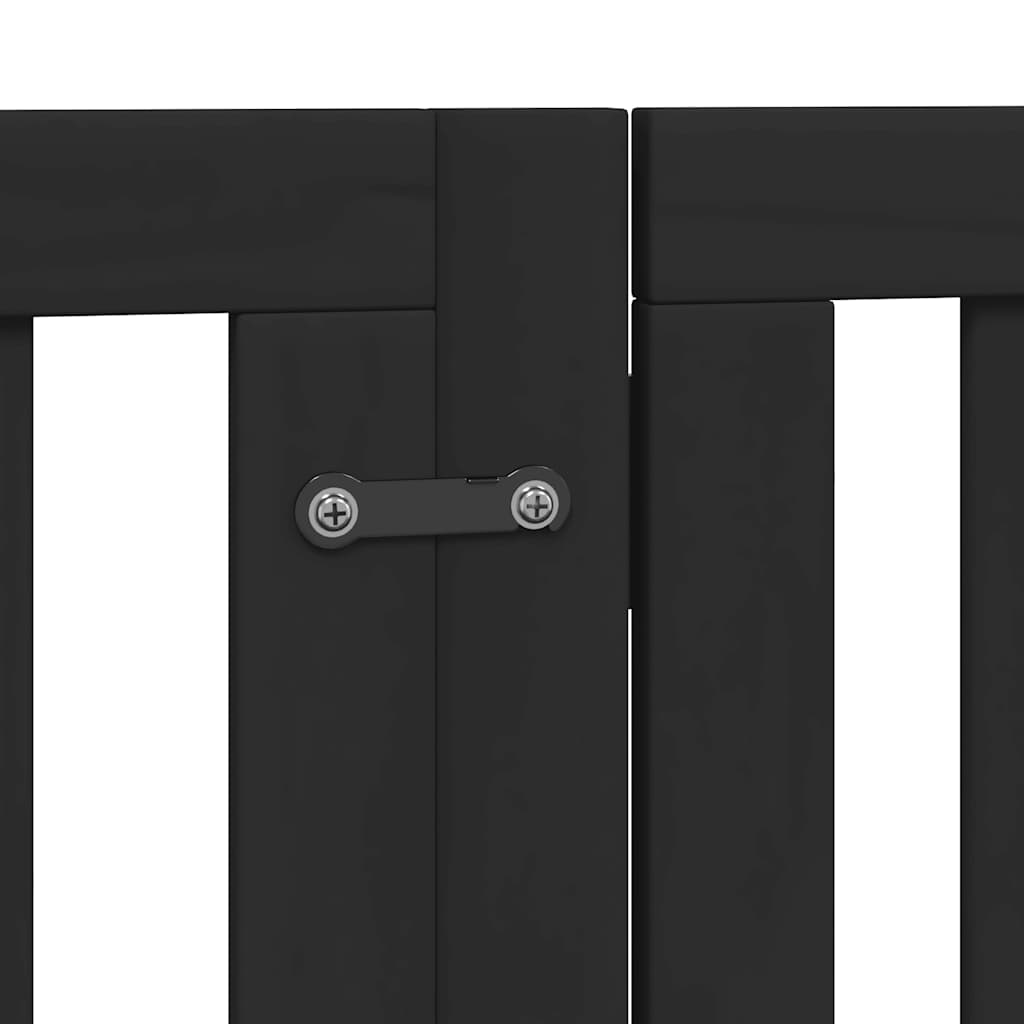 Puerta de perros plegable 15 paneles madera álamo negra 750 cm