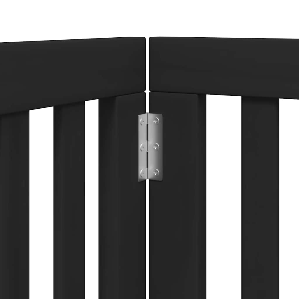 Puerta de perros plegable 15 paneles madera álamo negra 750 cm
