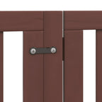 Puerta de perros plegable 9 paneles madera álamo marrón 450 cm