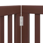 Puerta de perros plegable 9 paneles madera álamo marrón 450 cm