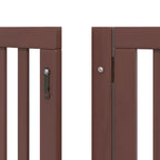 Puerta de perros plegable 9 paneles madera álamo marrón 450 cm