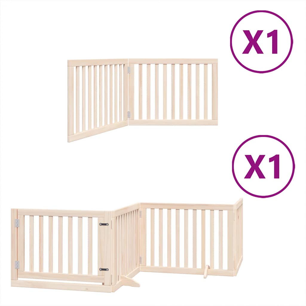Puerta para perros plegable 6 paneles madera de álamo 480 cm