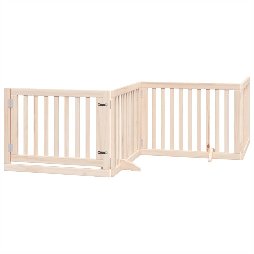 Puerta para perros plegable 6 paneles madera de álamo 480 cm