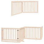 Puerta para perros plegable 6 paneles madera de álamo 480 cm