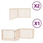 Puerta para perros plegable 8 paneles madera de álamo 640 cm