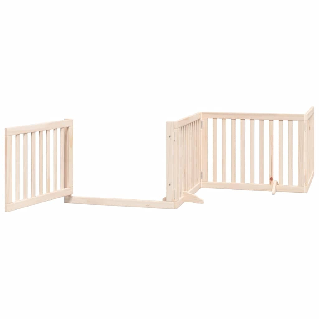 Puerta para perros plegable 8 paneles madera de álamo 640 cm