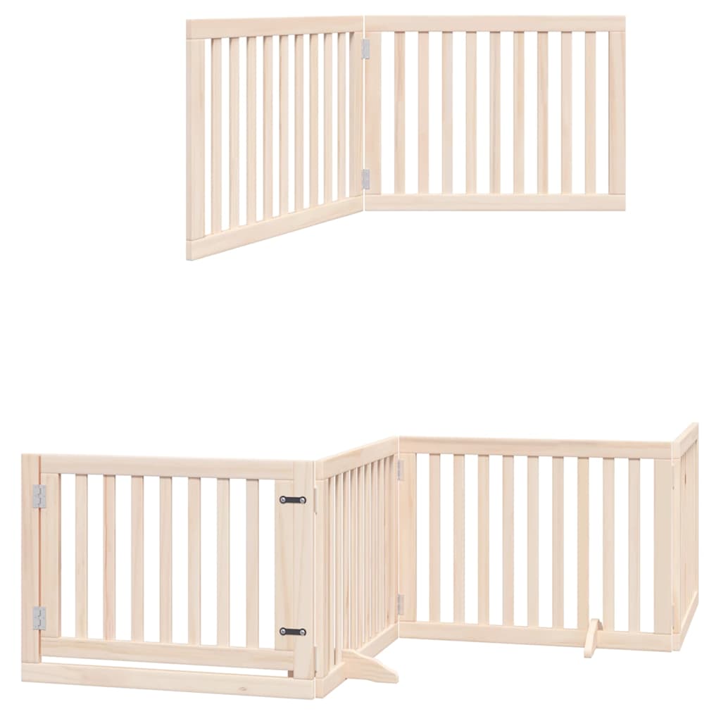 Puerta para perros plegable 8 paneles madera de álamo 640 cm