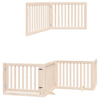 Puerta para perros plegable 8 paneles madera de álamo 640 cm