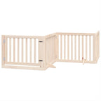 Puerta para perros plegable 10 paneles madera de álamo 800 cm