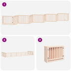 Puerta para perros plegable 10 paneles madera de álamo 800 cm
