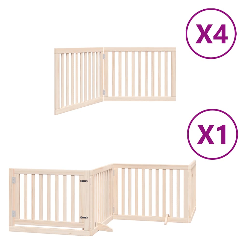Puerta para perros plegable 12 paneles madera de álamo 960 cm