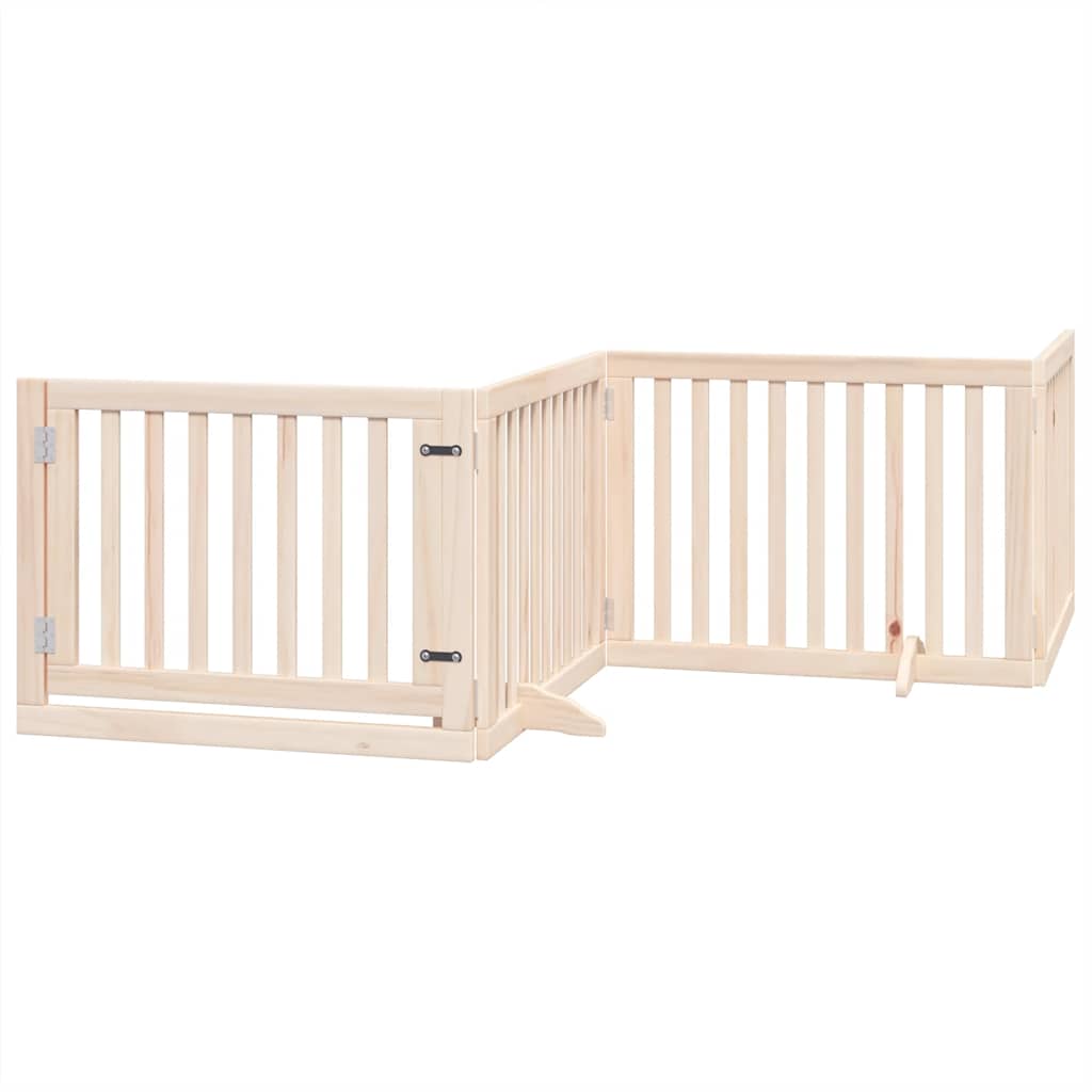 Puerta para perros plegable 12 paneles madera de álamo 960 cm