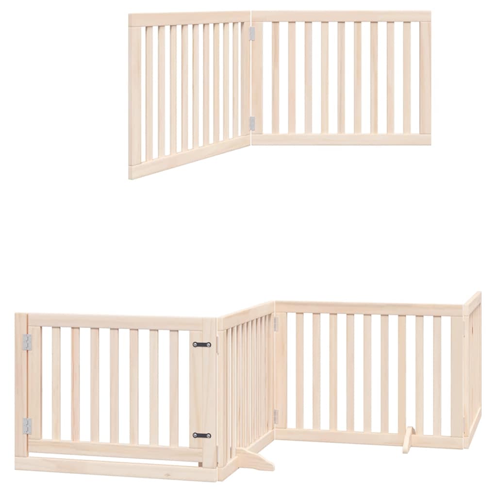 Puerta para perros plegable 12 paneles madera de álamo 960 cm