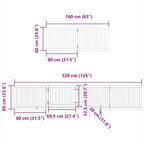 Puerta para perros plegable 12 paneles madera de álamo 960 cm