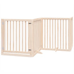 Puerta para perros plegable 8 paneles madera de álamo 640 cm