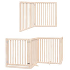 Puerta para perros plegable 8 paneles madera de álamo 640 cm