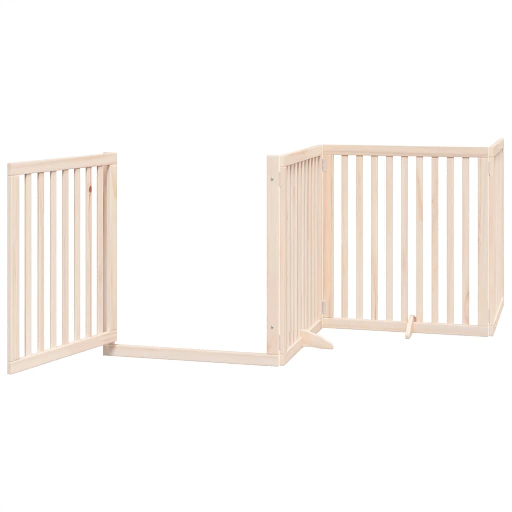 Puerta para perros plegable 8 paneles madera de álamo 640 cm