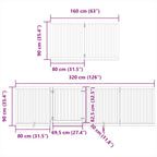 Puerta para perros plegable 8 paneles madera de álamo 640 cm