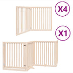 Puerta para perros plegable 12 paneles madera de álamo 960 cm