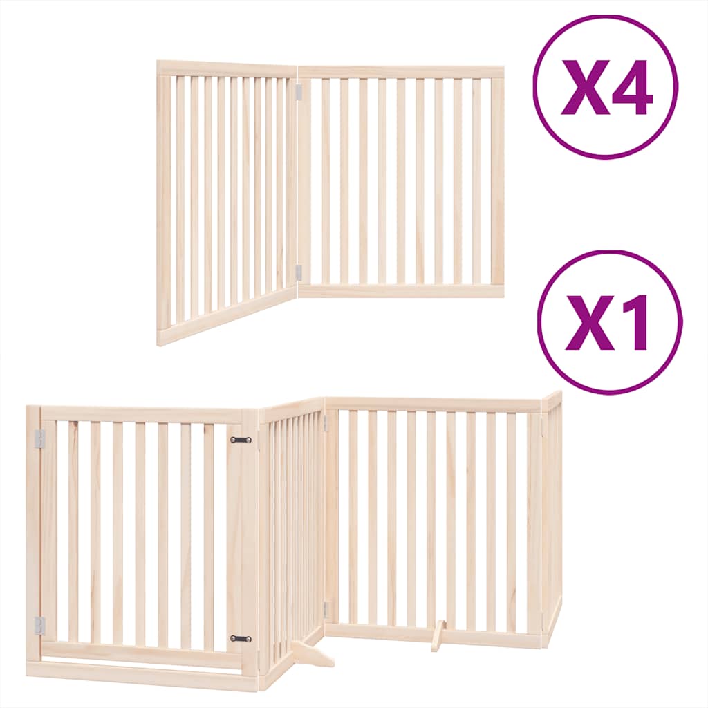 Puerta para perros plegable 12 paneles madera de álamo 960 cm