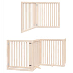 Puerta para perros plegable 12 paneles madera de álamo 960 cm