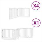 Puerta de perros plegable 12 paneles madera álamo blanca 960 cm