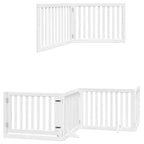 Puerta de perros plegable 12 paneles madera álamo blanca 960 cm