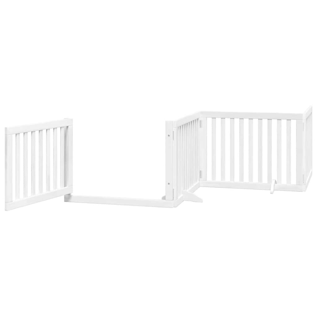 Puerta de perros plegable 12 paneles madera álamo blanca 960 cm